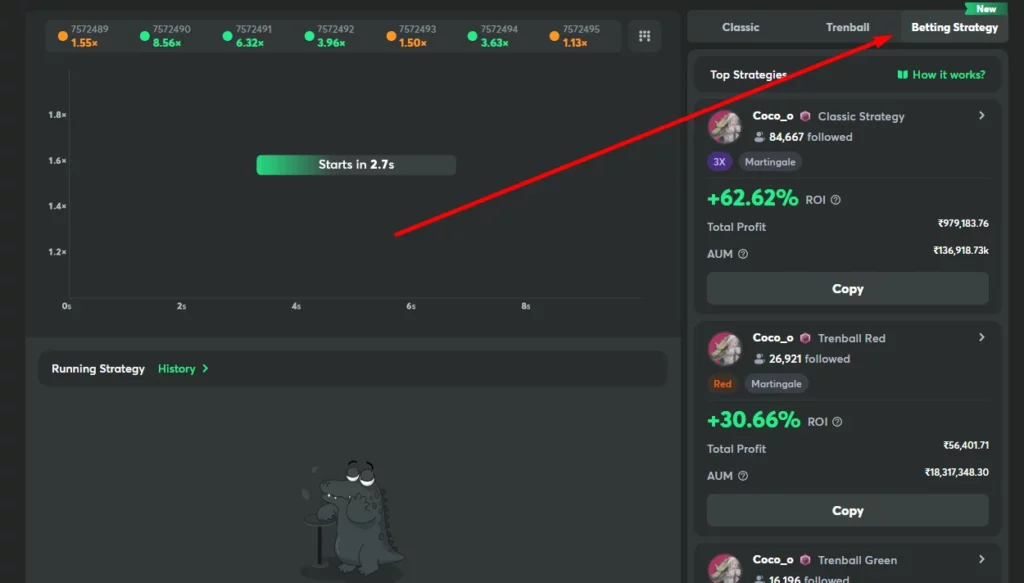 Betting strategy at BC Game Crash